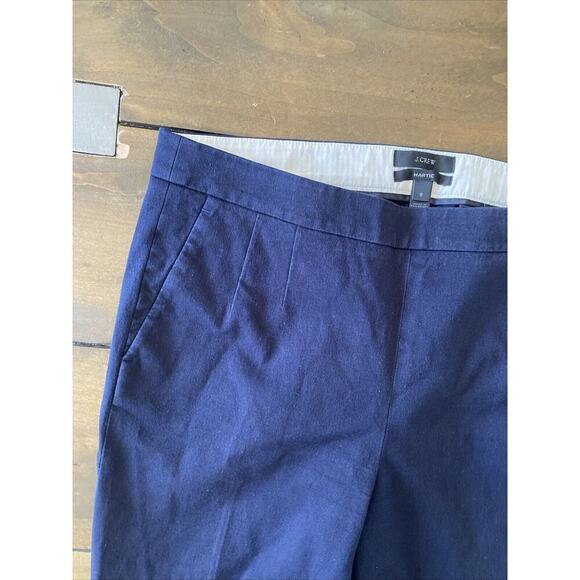 J Crew Martie Pants Size 8 Navy Career Straight Leg Chino BI STretch Cotton - Picture 3 of 8